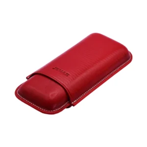 Jemar Red Leather Cigar Case – 2 Robusto
