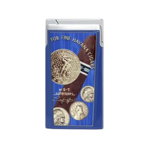 Elie Bleu Single Jet Flame Lighter ”Medals” – Blue