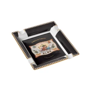 Elie Bleu Large Porcelain Flor De Alba Ashtray (4 Cigars) – Black