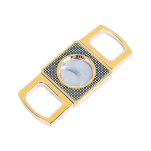BLD Double Finger Double Blades Square Cigar Cutter – Yellow/Black