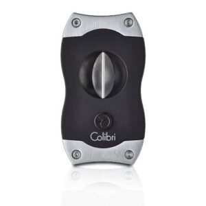 Colibri V-Cut Cigar Cutter – Black and Brushed Chrome