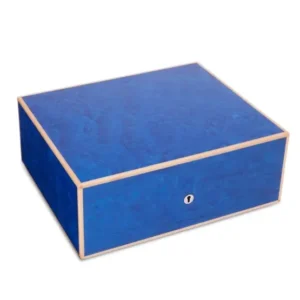 Elie Bleu Blue Madrona Burl Humidor – 75 Cigar Capacity