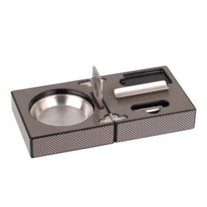 Folding Cigar Ashtray – Carbon Fiber Effect Finish