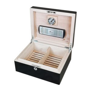 Hillwood Piano Black Cigar Humidor (BK025H) – 25 Cigar Capacity