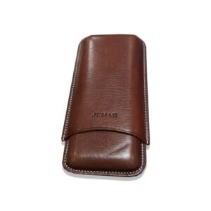 Jemar Brown Leather Cigar Case – 3 Corona