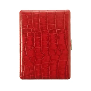 Tsubota Pearl Cosmos Croco Cigarette Case – Red
