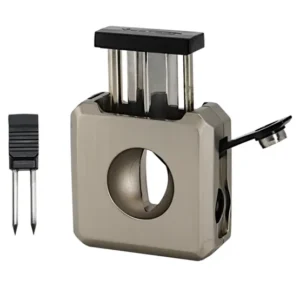 Vector VCUBE V-Cut and Punch Cigar Cutter – Nickle Satin Matte