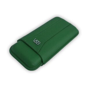 VSB Green Leather Cigar Case – 3 Robusto