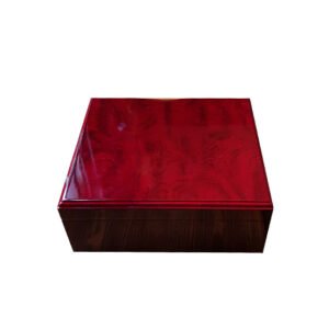 Red Wood Humidor for 75 Cigars with Boveda Seasoning Pack
