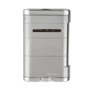 Xikar Allume Tabletop Triple Jet Cigar Lighter – Steel Silver
