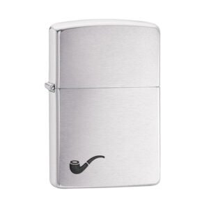 Zippo Brushed Chrome Finish Pipe Soft Flame Lighter